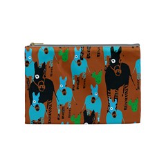 Zebra Horse Animals Cosmetic Bag (medium)  by Mariart