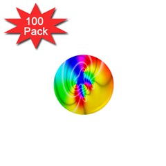 Complex Orange Red Pink Hole Yellow Green Blue 1  Mini Magnets (100 Pack) 