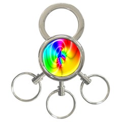 Complex Orange Red Pink Hole Yellow Green Blue 3-ring Key Chains