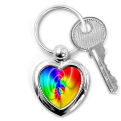 Complex Orange Red Pink Hole Yellow Green Blue Key Chains (heart)  by Mariart