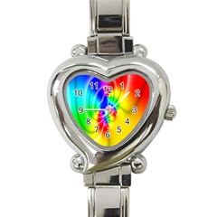 Complex Orange Red Pink Hole Yellow Green Blue Heart Italian Charm Watch by Mariart