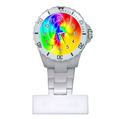 Complex Orange Red Pink Hole Yellow Green Blue Plastic Nurses Watch by Mariart