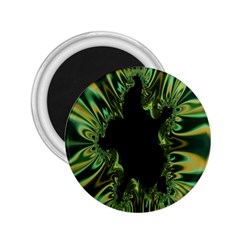 Burning Ship Fractal Silver Green Hole Black 2 25  Magnets by Mariart