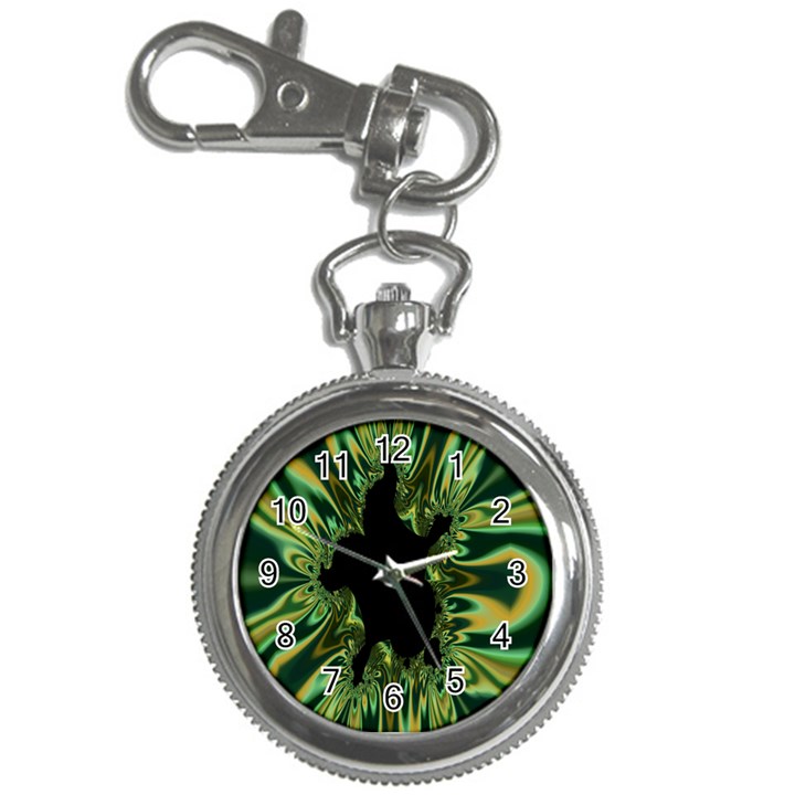 Burning Ship Fractal Silver Green Hole Black Key Chain Watches