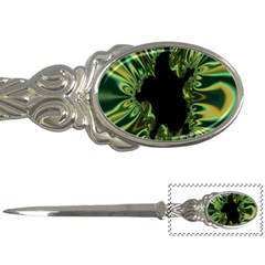 Burning Ship Fractal Silver Green Hole Black Letter Openers