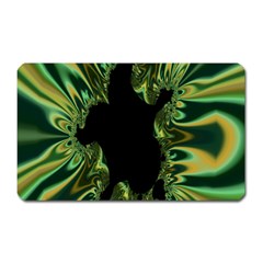 Burning Ship Fractal Silver Green Hole Black Magnet (rectangular) by Mariart