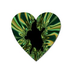 Burning Ship Fractal Silver Green Hole Black Heart Magnet by Mariart