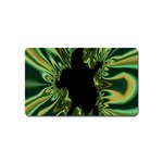 Burning Ship Fractal Silver Green Hole Black Magnet (Name Card) Front