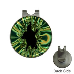 Burning Ship Fractal Silver Green Hole Black Hat Clips With Golf Markers by Mariart