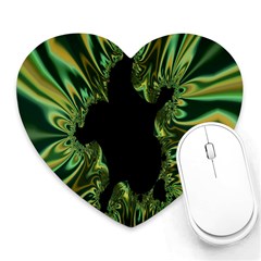 Burning Ship Fractal Silver Green Hole Black Heart Mousepads by Mariart