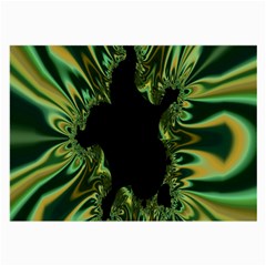 Burning Ship Fractal Silver Green Hole Black Large Glasses Cloth by Mariart