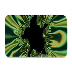 Burning Ship Fractal Silver Green Hole Black Plate Mats by Mariart