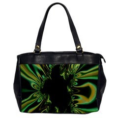 Burning Ship Fractal Silver Green Hole Black Office Handbags by Mariart