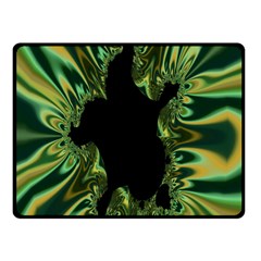 Burning Ship Fractal Silver Green Hole Black Fleece Blanket (small) by Mariart