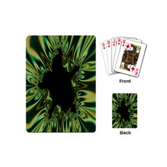 Burning Ship Fractal Silver Green Hole Black Playing Cards (mini)  by Mariart