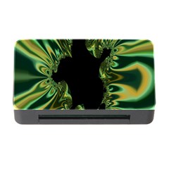 Burning Ship Fractal Silver Green Hole Black Memory Card Reader With Cf by Mariart