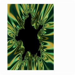 Burning Ship Fractal Silver Green Hole Black Large Garden Flag (two Sides) by Mariart