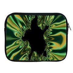 Burning Ship Fractal Silver Green Hole Black Apple Ipad 2/3/4 Zipper Cases by Mariart