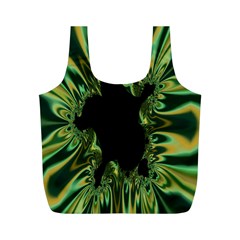 Burning Ship Fractal Silver Green Hole Black Full Print Recycle Bags (m)  by Mariart