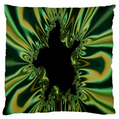 Burning Ship Fractal Silver Green Hole Black Standard Flano Cushion Case (one Side) by Mariart