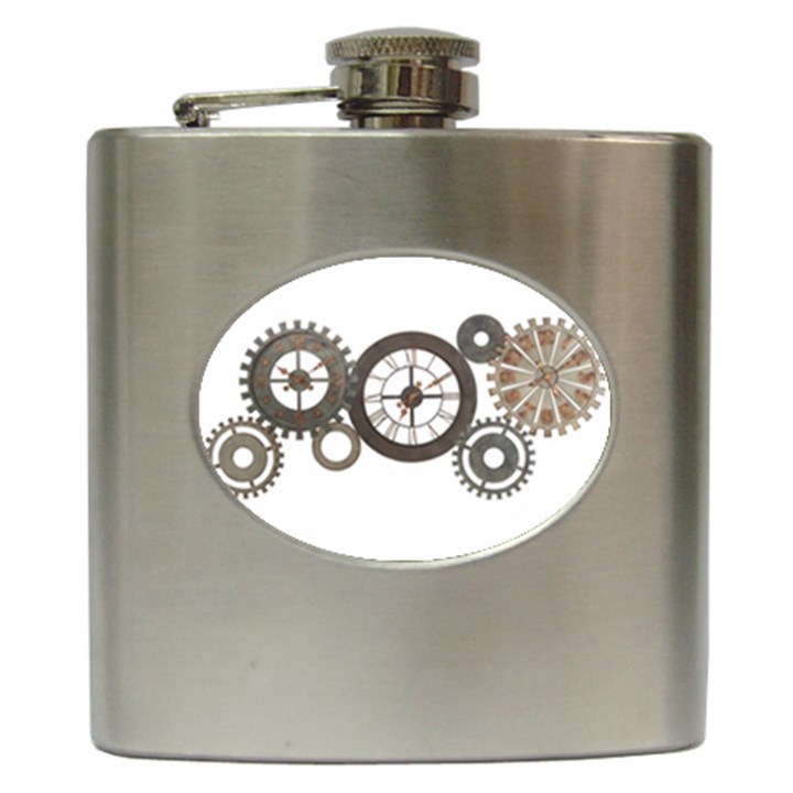 Hour Time Iron Hip Flask (6 oz)