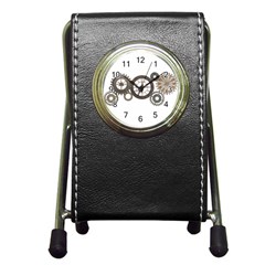 Hour Time Iron Pen Holder Desk Clocks by Mariart