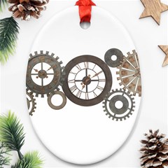 Hour Time Iron Oval Ornament (two Sides) by Mariart