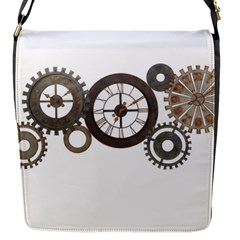 Hour Time Iron Flap Messenger Bag (s) by Mariart