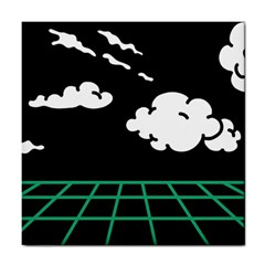 Illustration Cloud Line White Green Black Spot Polka Tile Coasters by Mariart