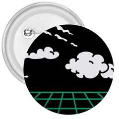 Illustration Cloud Line White Green Black Spot Polka 3  Buttons