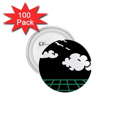 Illustration Cloud Line White Green Black Spot Polka 1 75  Buttons (100 Pack)  by Mariart