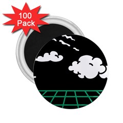 Illustration Cloud Line White Green Black Spot Polka 2 25  Magnets (100 Pack)  by Mariart