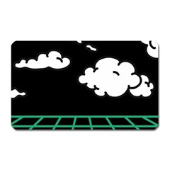 Illustration Cloud Line White Green Black Spot Polka Magnet (rectangular) by Mariart