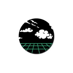 Illustration Cloud Line White Green Black Spot Polka Golf Ball Marker by Mariart