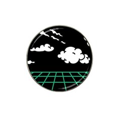 Illustration Cloud Line White Green Black Spot Polka Hat Clip Ball Marker by Mariart