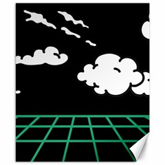 Illustration Cloud Line White Green Black Spot Polka Canvas 8  X 10  by Mariart