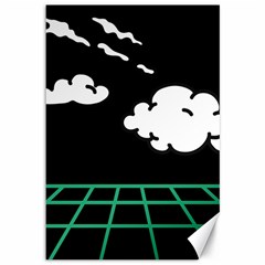 Illustration Cloud Line White Green Black Spot Polka Canvas 12  X 18   by Mariart