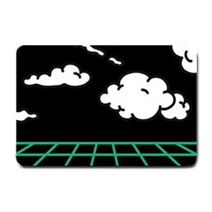 Illustration Cloud Line White Green Black Spot Polka Small Doormat  by Mariart