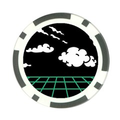 Illustration Cloud Line White Green Black Spot Polka Poker Chip Card Guard by Mariart