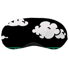 Illustration Cloud Line White Green Black Spot Polka Sleeping Masks by Mariart