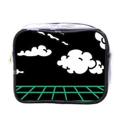 Illustration Cloud Line White Green Black Spot Polka Mini Toiletries Bags by Mariart