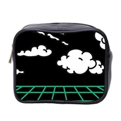 Illustration Cloud Line White Green Black Spot Polka Mini Toiletries Bag 2-side by Mariart