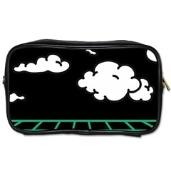 Illustration Cloud Line White Green Black Spot Polka Toiletries Bags by Mariart