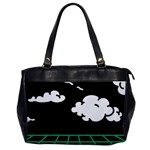 Illustration Cloud Line White Green Black Spot Polka Office Handbags Front