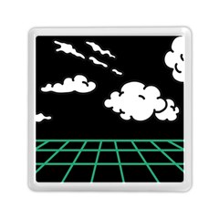 Illustration Cloud Line White Green Black Spot Polka Memory Card Reader (square)  by Mariart