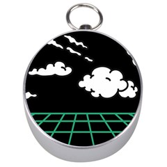 Illustration Cloud Line White Green Black Spot Polka Silver Compasses by Mariart