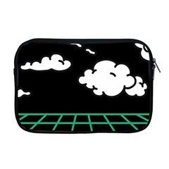 Illustration Cloud Line White Green Black Spot Polka Apple Macbook Pro 17  Zipper Case by Mariart