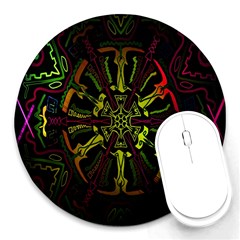 Inner Peace Star Space Rainbow Round Mousepads