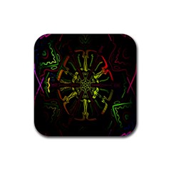 Inner Peace Star Space Rainbow Rubber Coaster (square) 