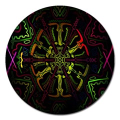 Inner Peace Star Space Rainbow Magnet 5  (round)